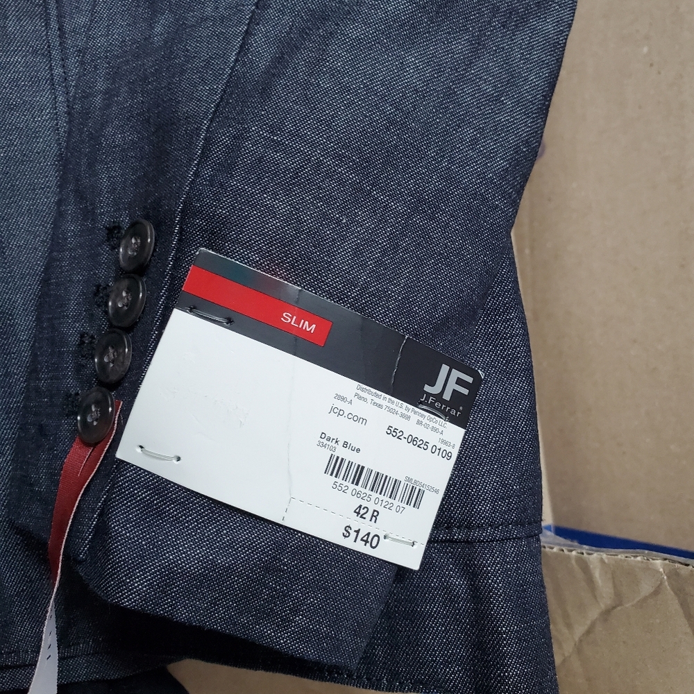 J F Ferrar Denim Mens Stretch Fabric Slim Fit Sport Coat slim - Picture 3 of 7